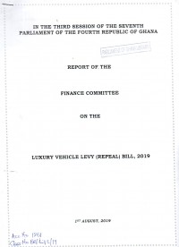Report Of The Finance Committee on the Luxury Vehicle Levy (Repeal) Bill, 2019